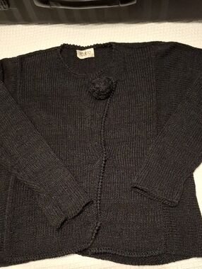 Pour TOL Black Knit Women's Cardigan Sweater